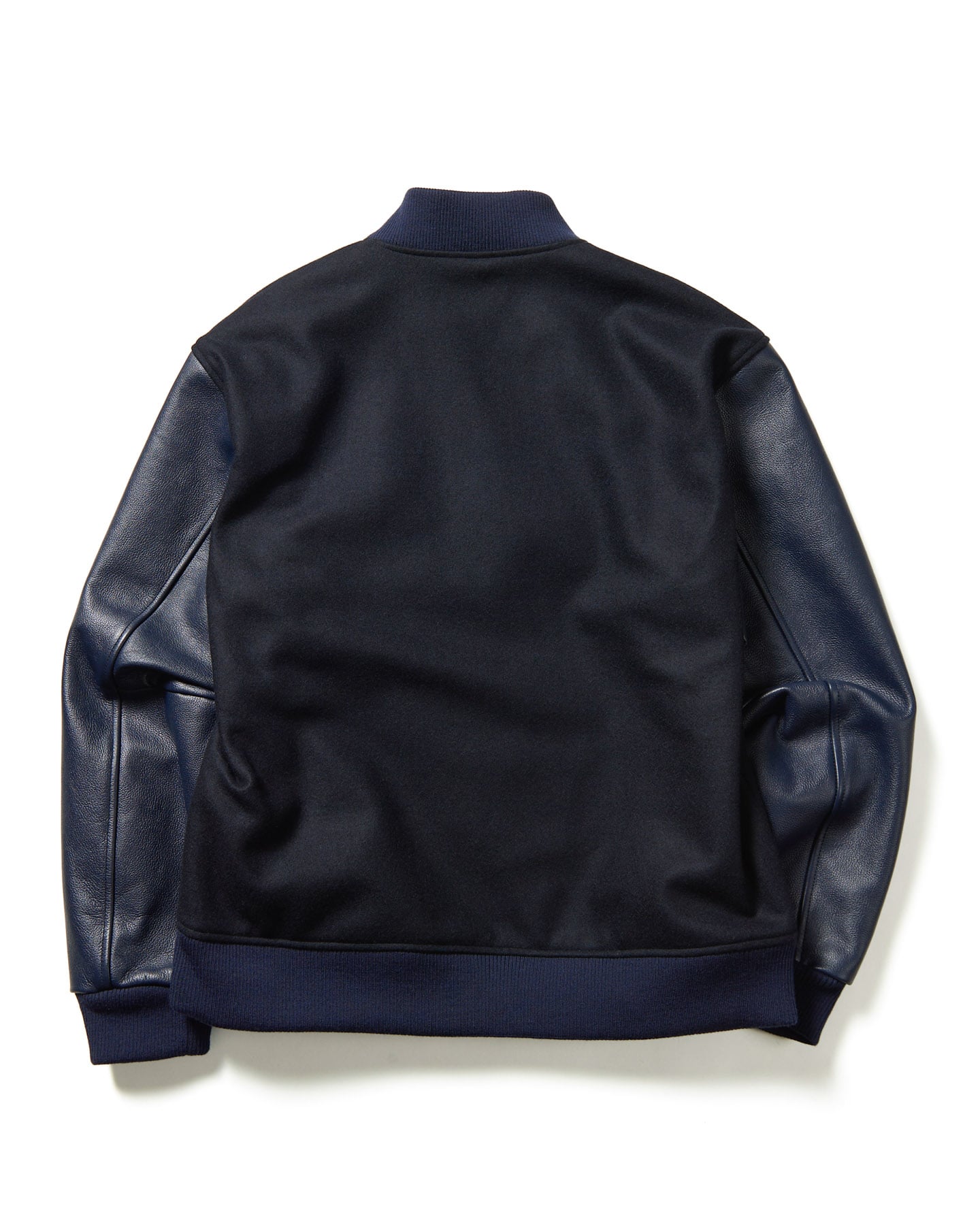 SOPH. | LEATHER SLEEVE VARSITY JACKET(M NAVY):