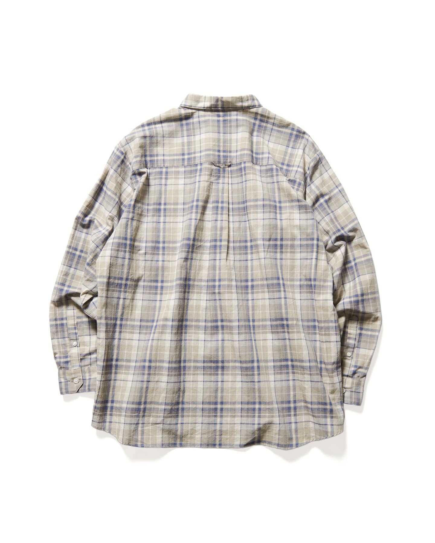 SOPH. | LINEN CHECK LOGO BAGGY SHIRT(2 BEIGE):