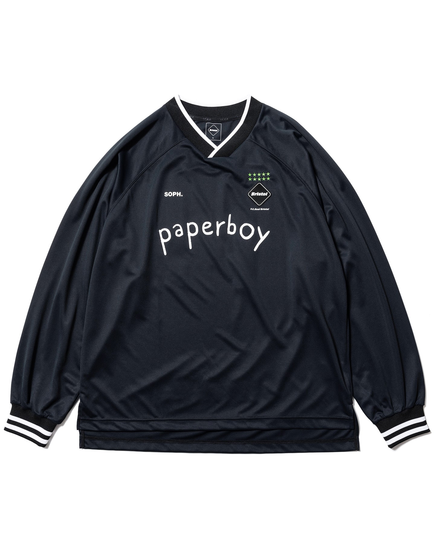 SOPH. | paperboy L/S OVERSIZED GAME SHIRT(M BLACK):