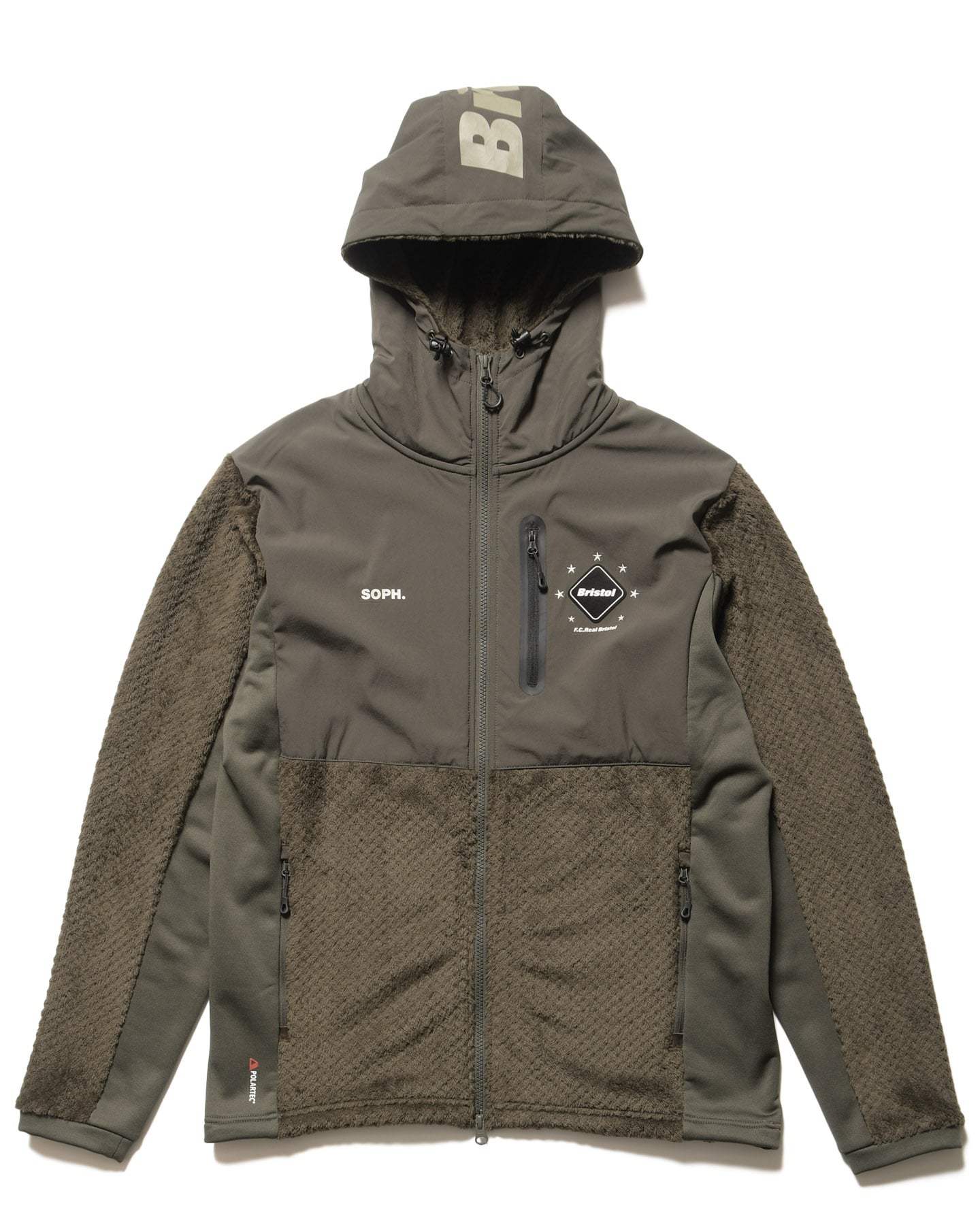 SOPH. | POLARTEC HYBRID HOODED JACKET(M KHAKI):