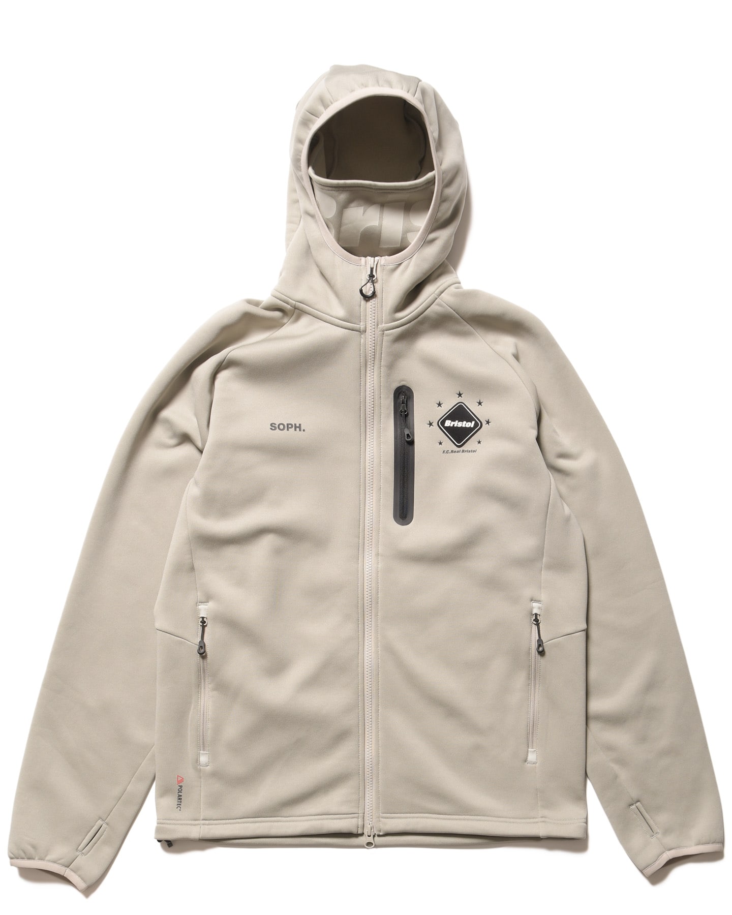 SOPH. | POLARTEC POWER STRETCH ZIP UP GAITER HOODIE(M BEIGE):