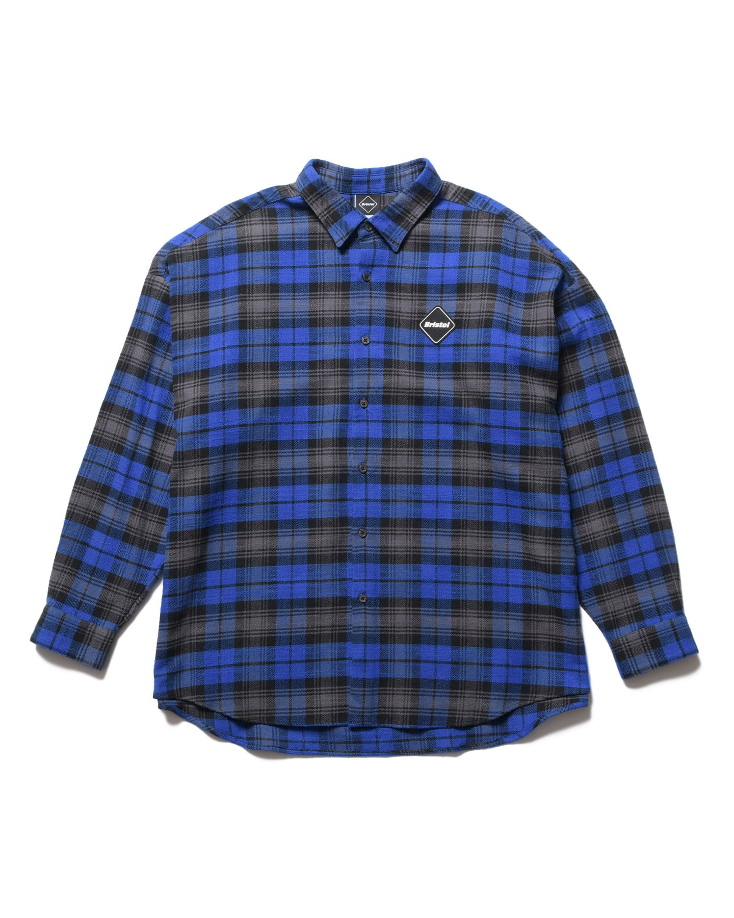 SOPH. | FLANNEL BIG LOGO BAGGY SHIRT(M BLUE):