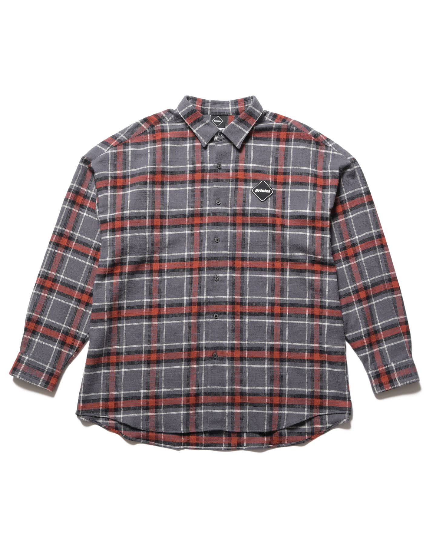 SOPH. | FLANNEL BIG LOGO BAGGY SHIRT(M GRAY):