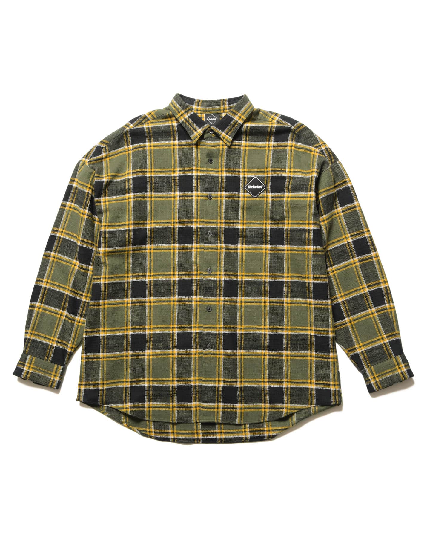 SOPH. | FLANNEL BIG LOGO BAGGY SHIRT(M KHAKI):