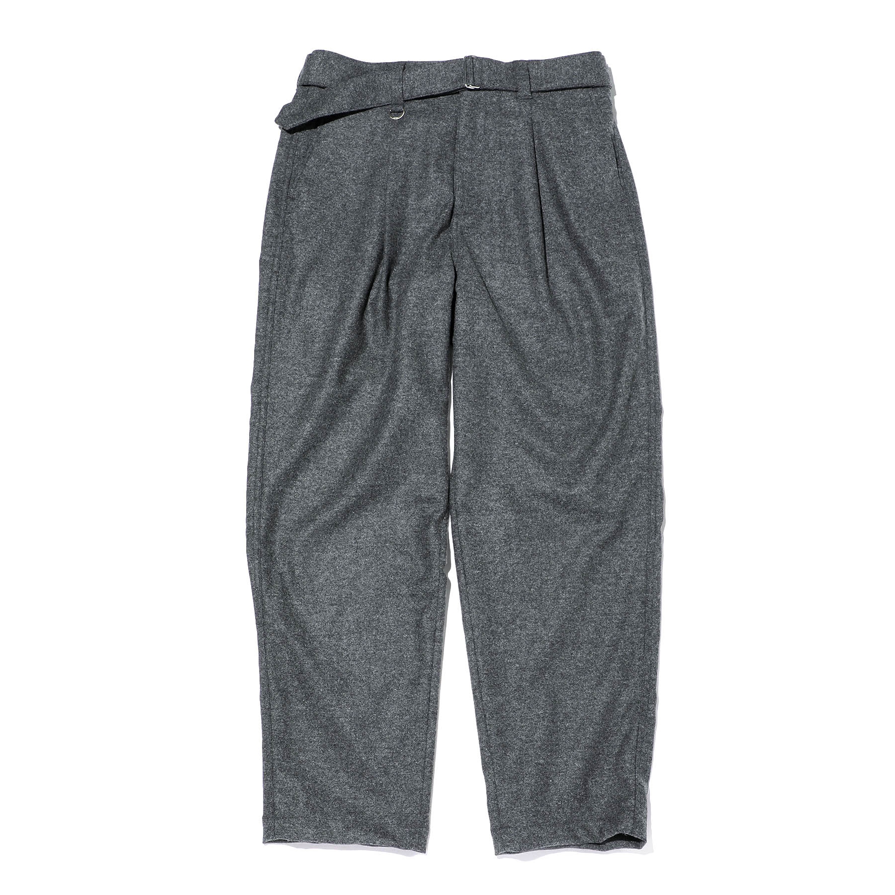 SOPH. | HOME SPUN WIDE BELTED BAGGY TUCK TAPERED PANTS(M CHARCOAL