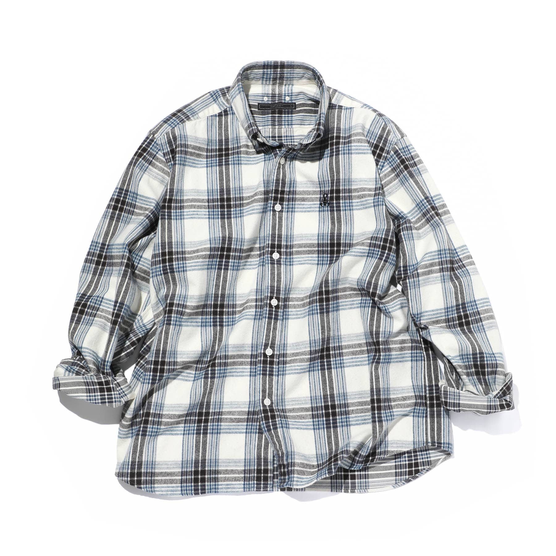 SOPH. | FLANNEL CHECK SCORPION BIG B.D SHIRT(M WHITE):