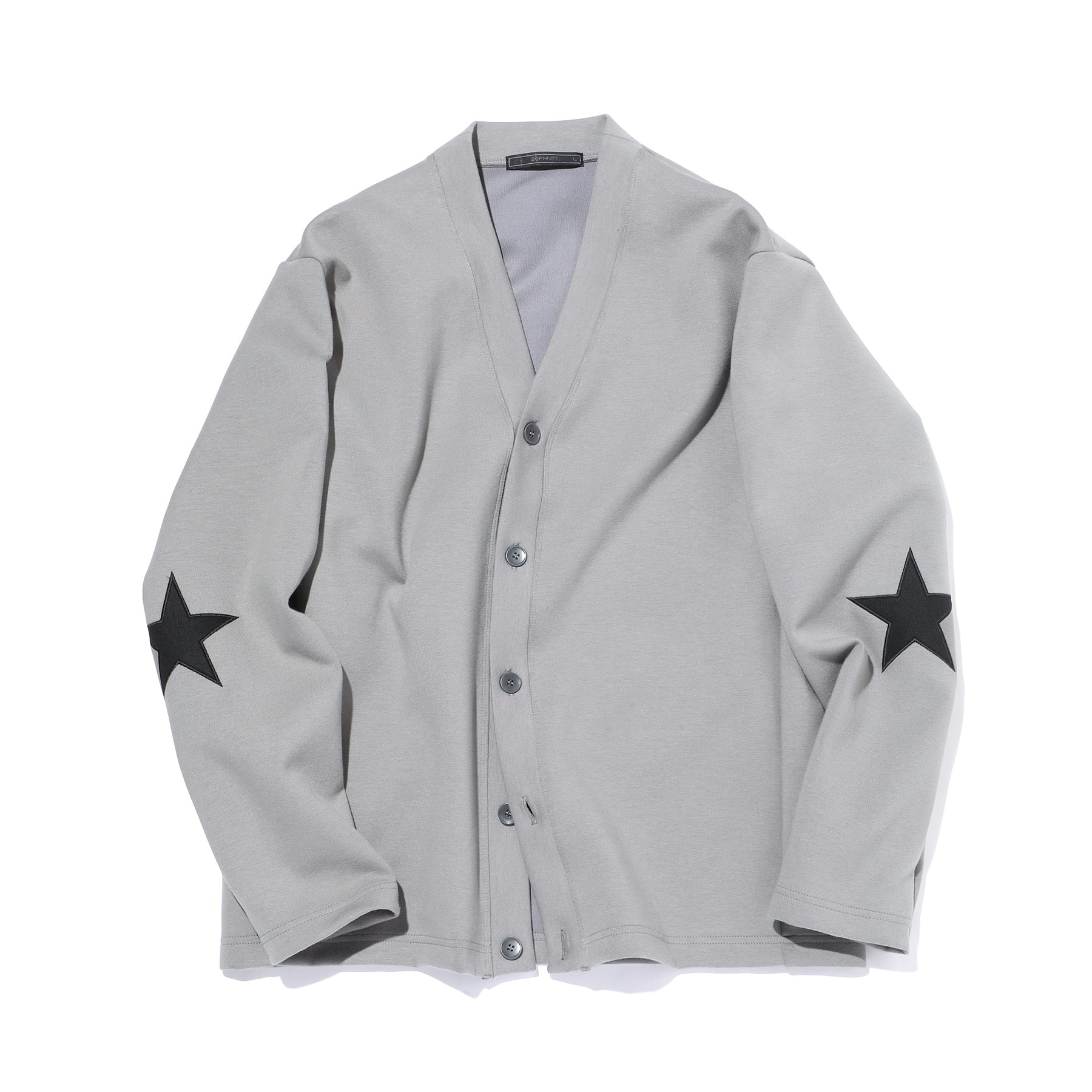 SOPH. | TECH KNIT STAR ELBOW PATCHED CARDIGAN(L GRAY):