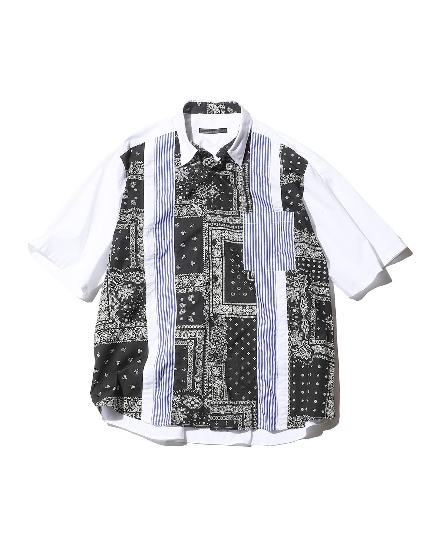 SOPH. | VERTICAL PANELED S/S BAGGY SHIRT(M BLACK):