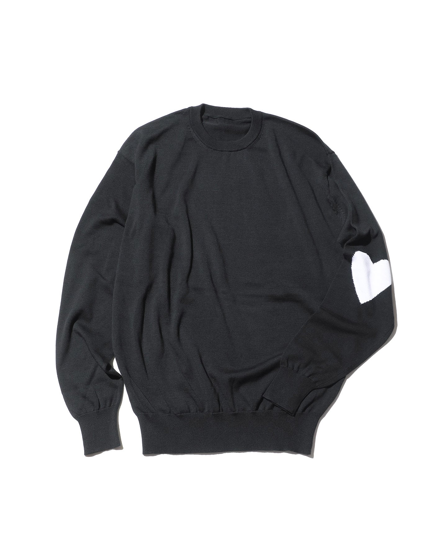 SOPH. | HEART CREWNECK KNIT(M BLACK):