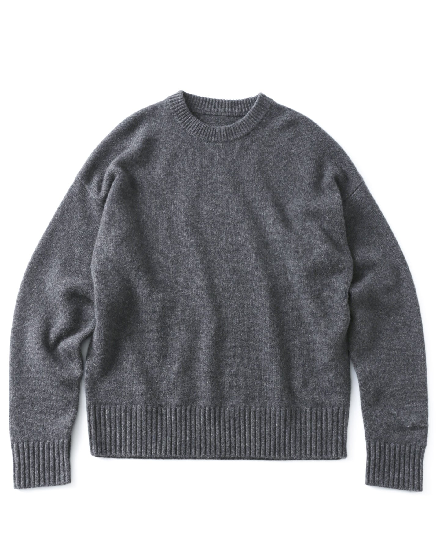 SOPH. | CASHMERE CREWNECK KNIT(M CHARCOAL GRAY):