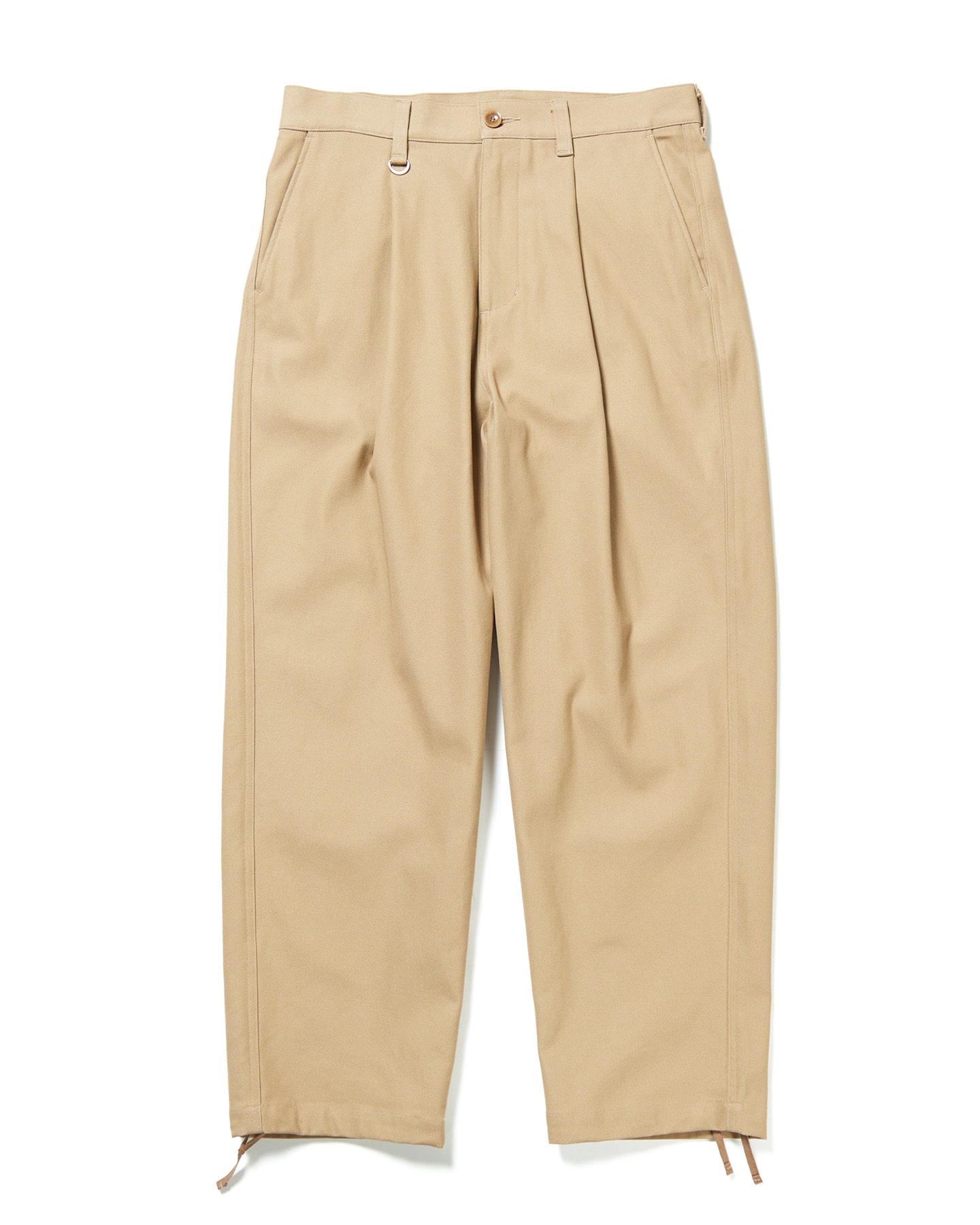 SOPH. | HIGH TWISTED WASHER COTTON SERGE 1TUCK WIDE TAPERED PANTS 