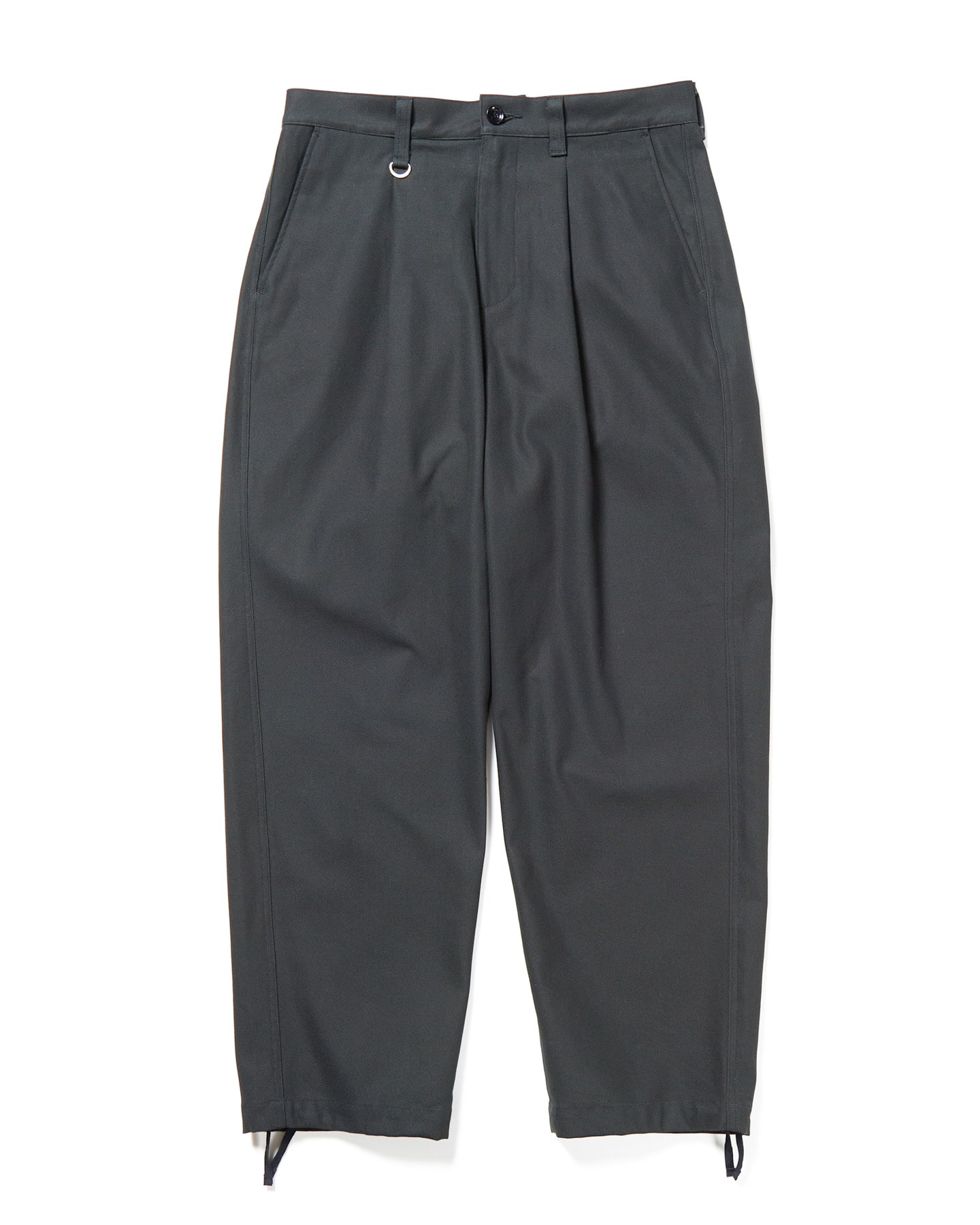 HIGH TWISTED WASHER COTTON SERGE 1TUCK WIDE TAPERED PANTS(M BLACK) - SOPH.