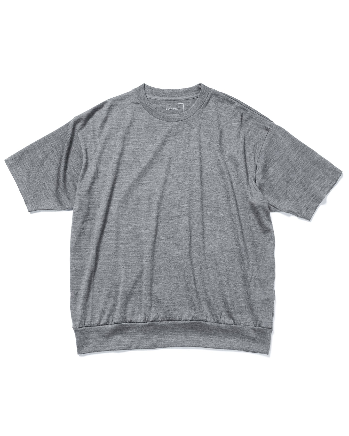 SOPH. | WASHABLE WOOL HEM RIBBED S/S TOP(S GRAY):