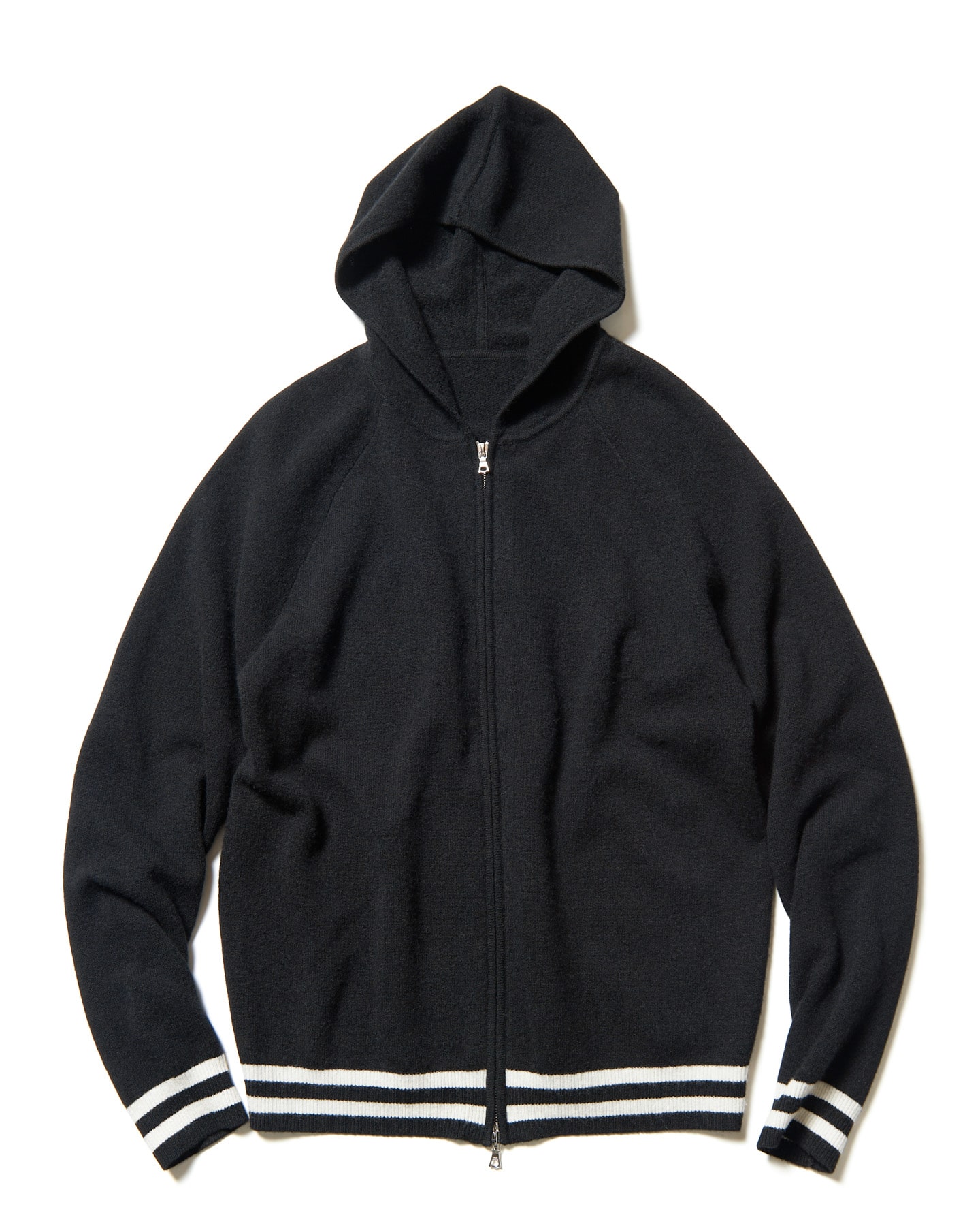 SOPH. | WOOL FLEECE ZIP UP HOODIE(M BLACK):