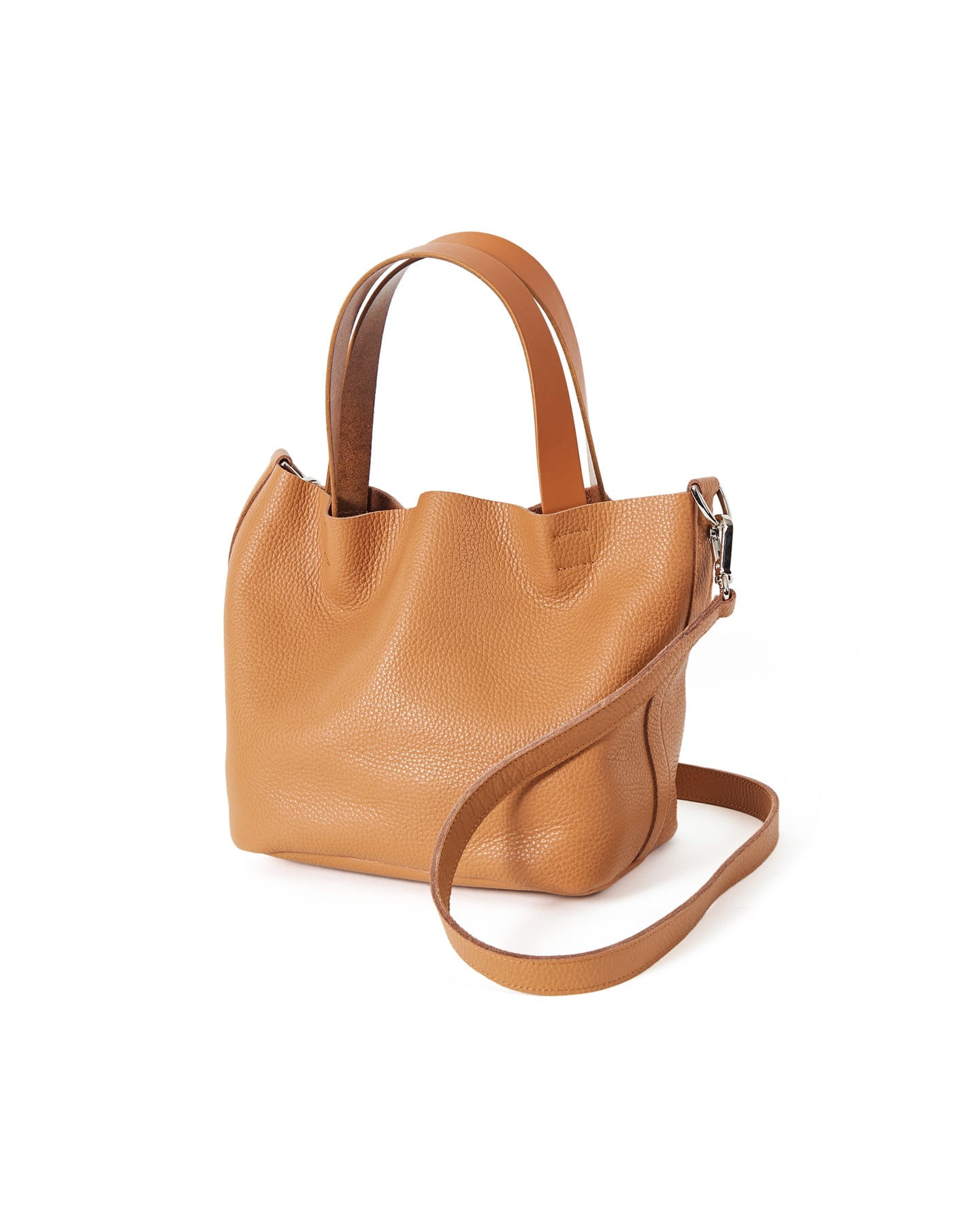 SOPH. | LEATHER SMALL TOTE BAG(FREE LIGHT BROWN):