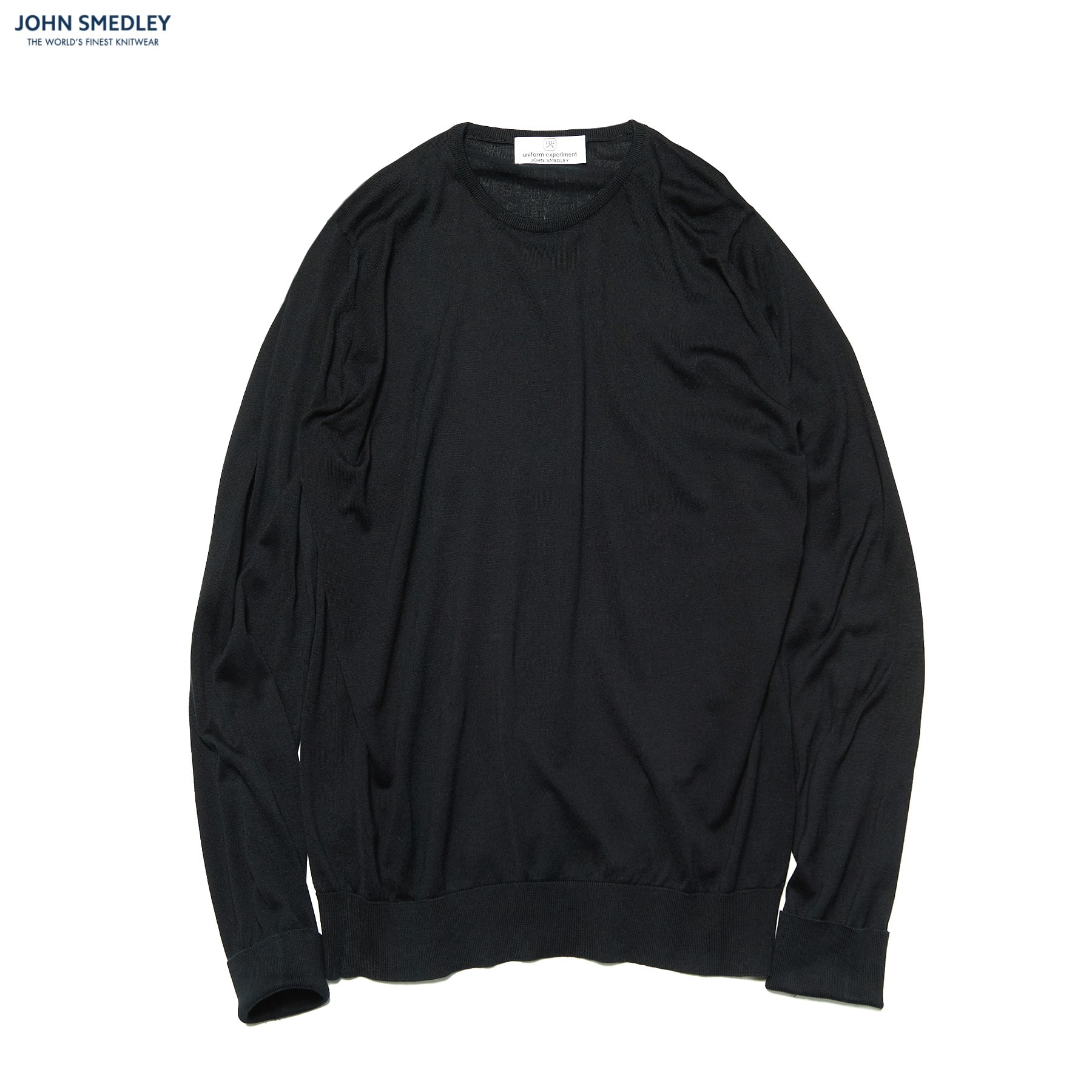 SOPH. | JOHN SMEDLEY COTTON CREWNECK KNIT(4 BLACK):