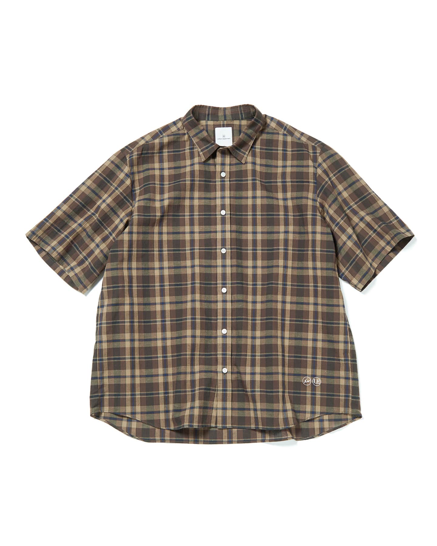 SOPH. | LINEN CHECK S/S SHIRT(4 BROWN):