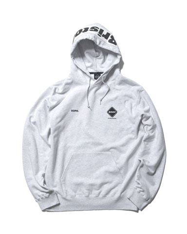 SOPH. | SYNTHETIC LEATHER APPLIQUE TEAM SWEAT HOODIE(M OFF WHITE):