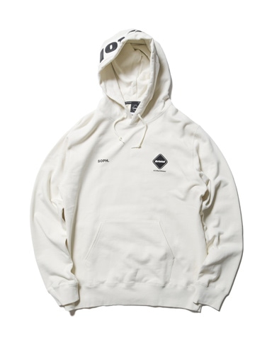 SOPH. | SYNTHETIC LEATHER APPLIQUE TEAM SWEAT HOODIE(M OFF WHITE):
