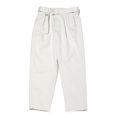 SOPH. | WIDE BELTED BAGGY TUCK TAPERED PANTS(M OFF WHITE):