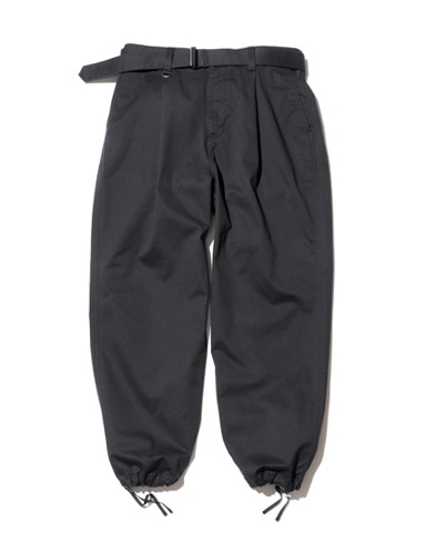 SOPH. | STRETCH CHINO BELTED TUCK HEM CORD TAPERED PANTS(M BLACK):
