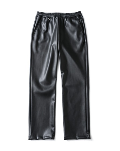 SOPH. | SUSTAINABLE LEATHER STANDARD EASY PANTS(M BLACK):
