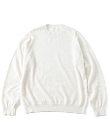 SOPH. | CASHMERE HIGH GAUGE CREWNECK KNIT(XL WHITE):