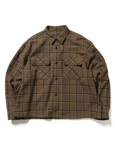 SOPH. | TWEED COTTON CHECK CPO SHIRT(M CAMEL):