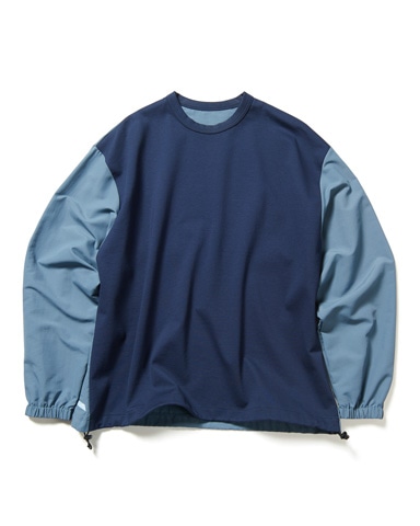 SOPH. | FABRIC MIX L/S CREWNECK TOP(M KHAKI):